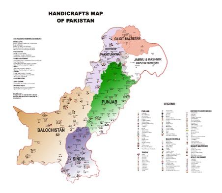 Handicrafts Map of Pakistan