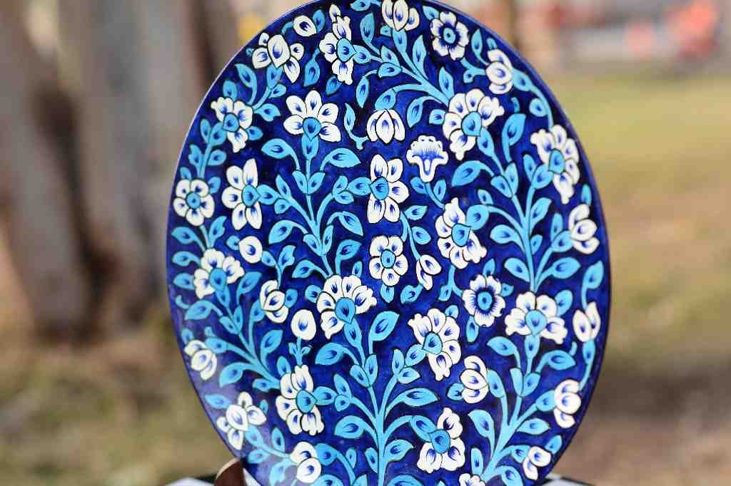 Naqashi art hand painted wooden plate   - Duplicate IMG # 1