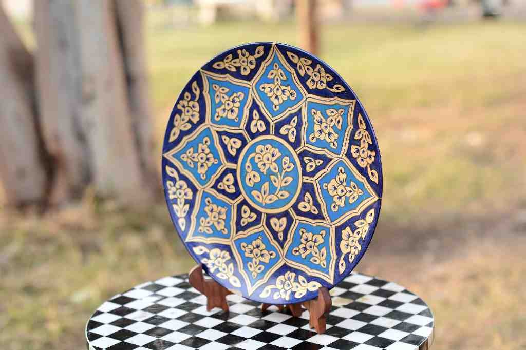 Naqashi art hand painted wooden plate     - Duplicate IMG # 1