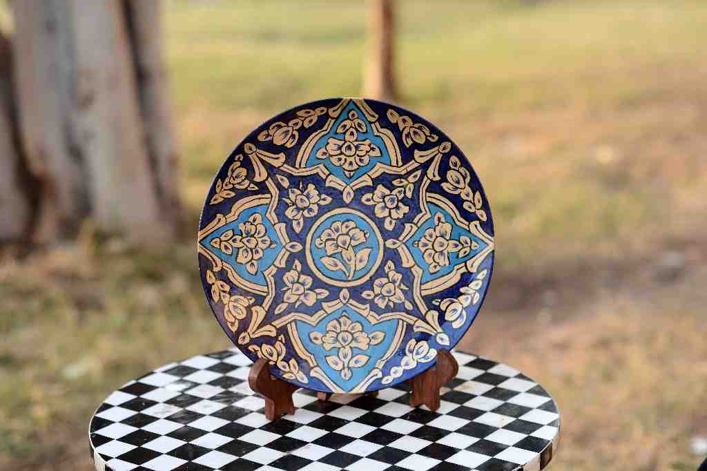 Naqashi art hand painted wooden plate       - Duplicate IMG # 1