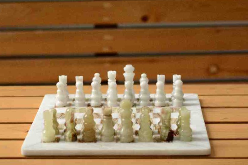 Black and White Marble Chess Set - Duplicate IMG # 1