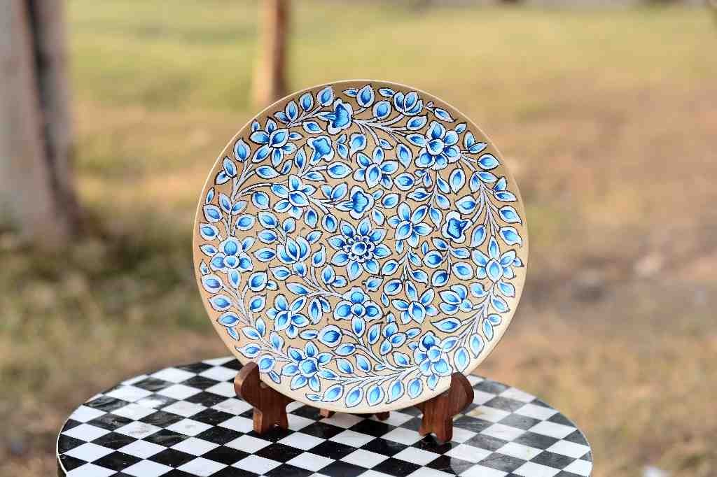 Naqashi art hand painted wooden plate   IMG # 1