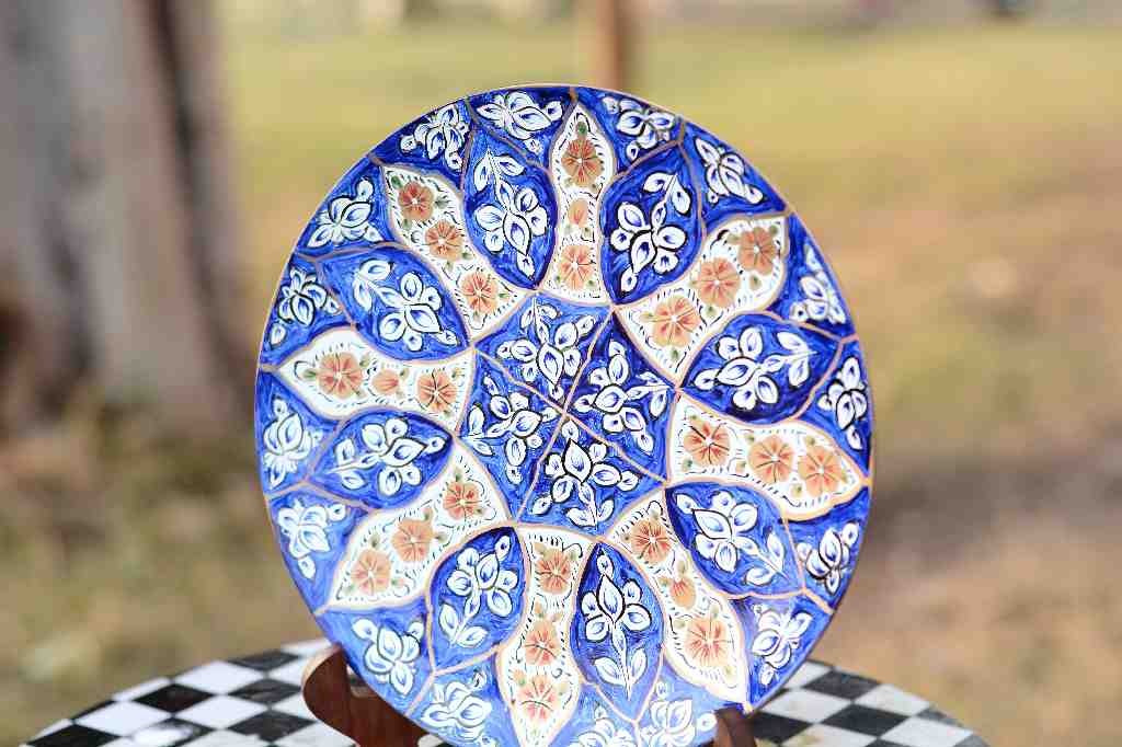 Naqashi art hand painted wooden plate   IMG # 1