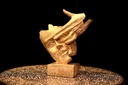 Fiber Abstract Lady Face Hand on Mouth Sculpture Office Home Decor IMG # 1