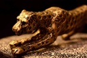 Carved Leopard Fiber Statue  IMG # 1