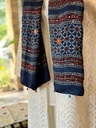 Ajrak Silk Scarf with Mirror Work