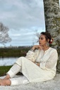 Shadow Embroidery Kurta | White IMG # 1