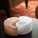 Pair Of Yin Yang Salt Candle Holders