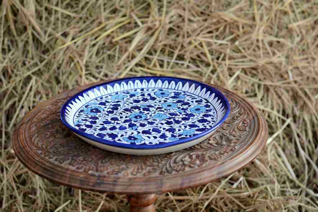 Blue pottery Pizza Tray  - Duplicate IMG # 1
