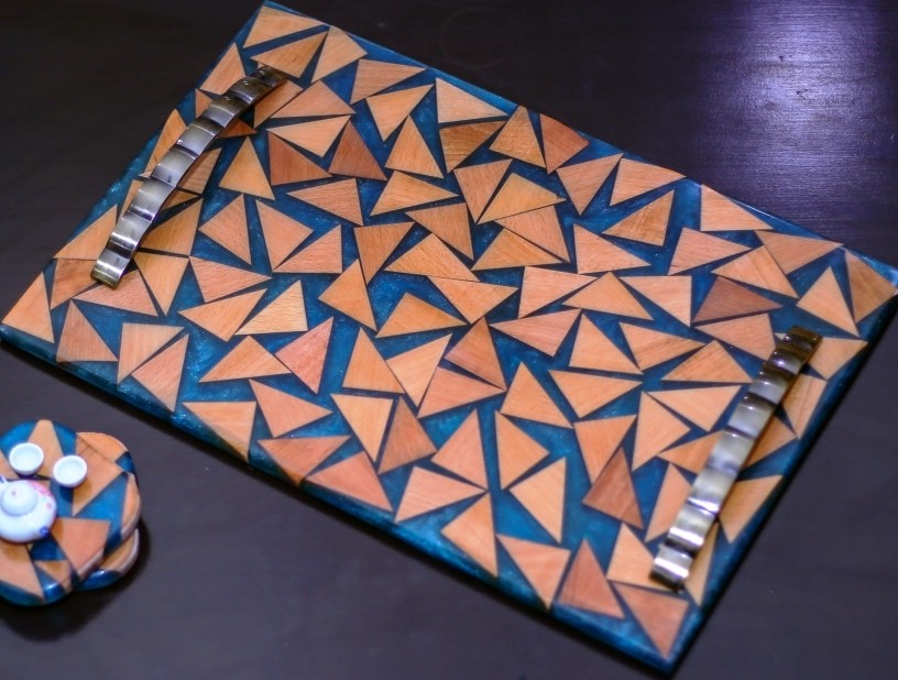 Small Triangle Wood Tray IMG # 1