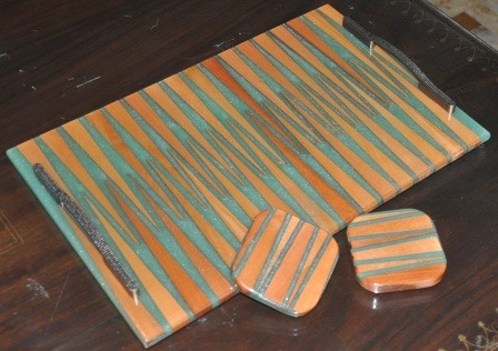 Long Triangle Wood Tray IMG # 1