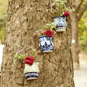Blue Pottery Planters - Set of 3 - Duplicate IMG # 1