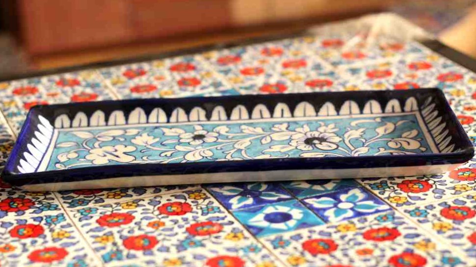 Blue Pottery Rectangle Dish - Duplicate IMG # 1