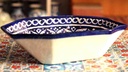 Blue Pottery Fruit Dish IMG # 1