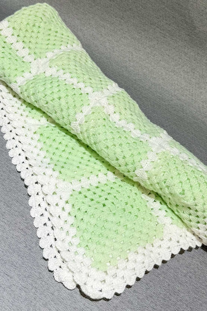 Extra image for Crochet Light Green Baby Blanket.