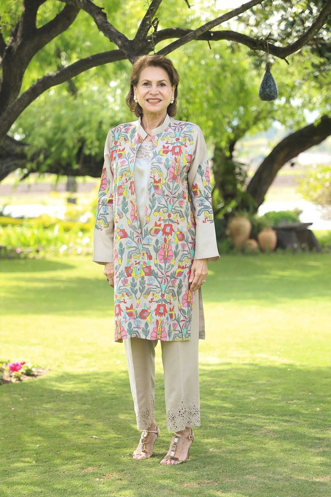 Extra image for Embroidered Beige Pants