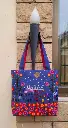[VC-RK00068] Magical Midnight Cityscape Embroidered Tote Bag, Glowing Windows, Blooming Flowers  Pakistan _ Limited Edition & Spacious.webp