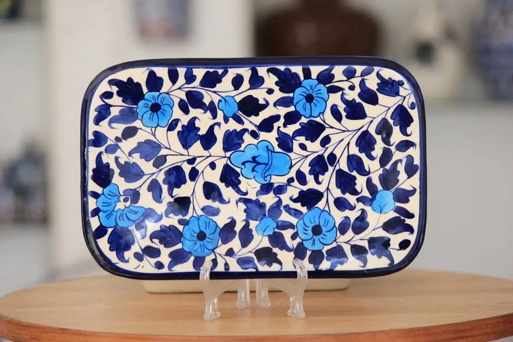 [PK9650-HM-TRY-029843] Blue Pottery Bread Dish (BC-II).webp