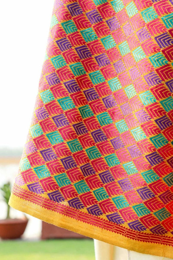 Extra image for Glistening - Jisti phulkari shawl