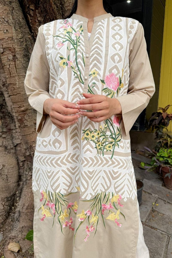 Extra image for Beige Applique Kurta