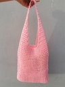 Crochet handmade pink mesh bag IMG # 1