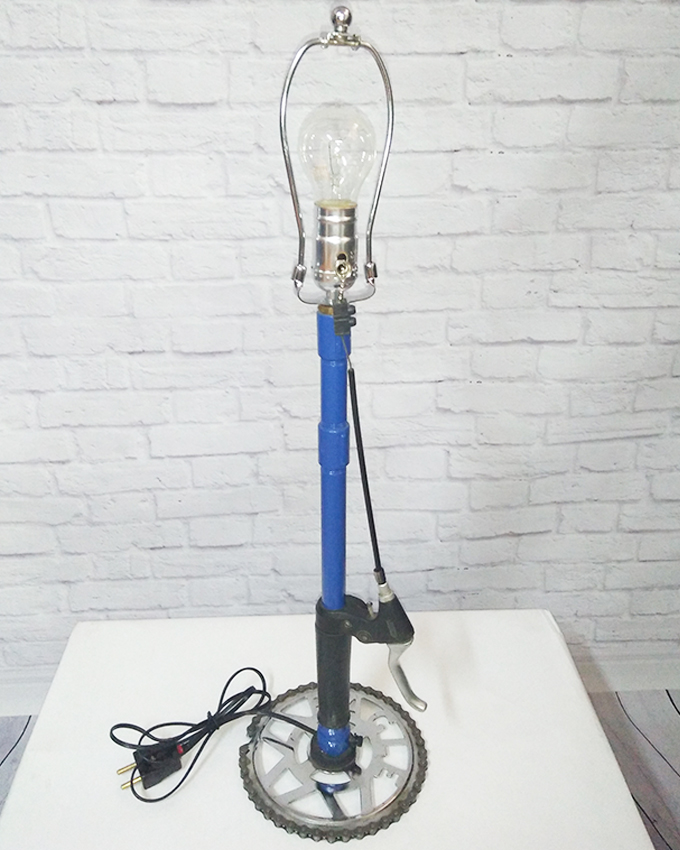 GI Pipe Lamp made with Bicycle parts