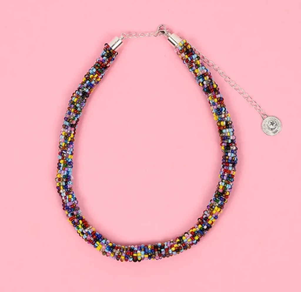 Beaded Rope Choker, bangles and Earring set