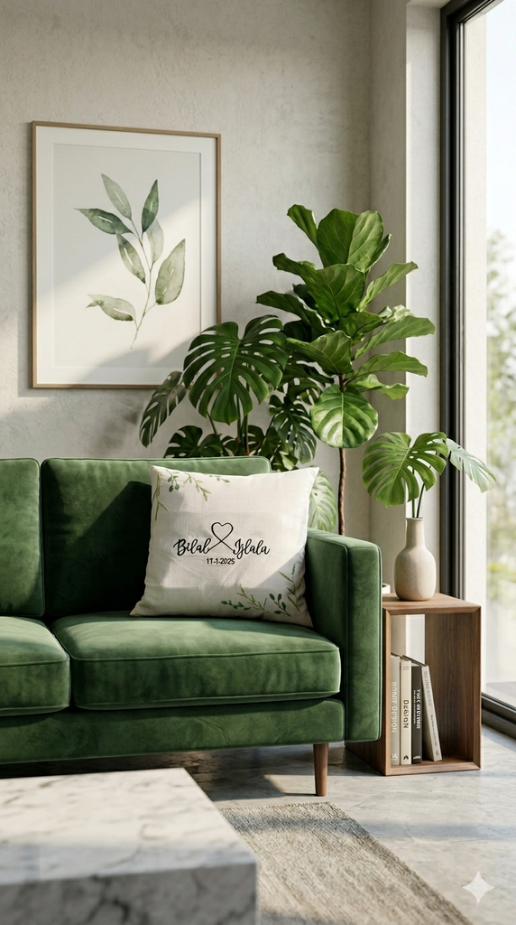 Couple embroidered cushion