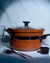 Flat Glazed Clay Handi cooking capacity 3 Kg
