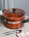 Flat Glazed Clay Handi cooking capacity 3 Kg