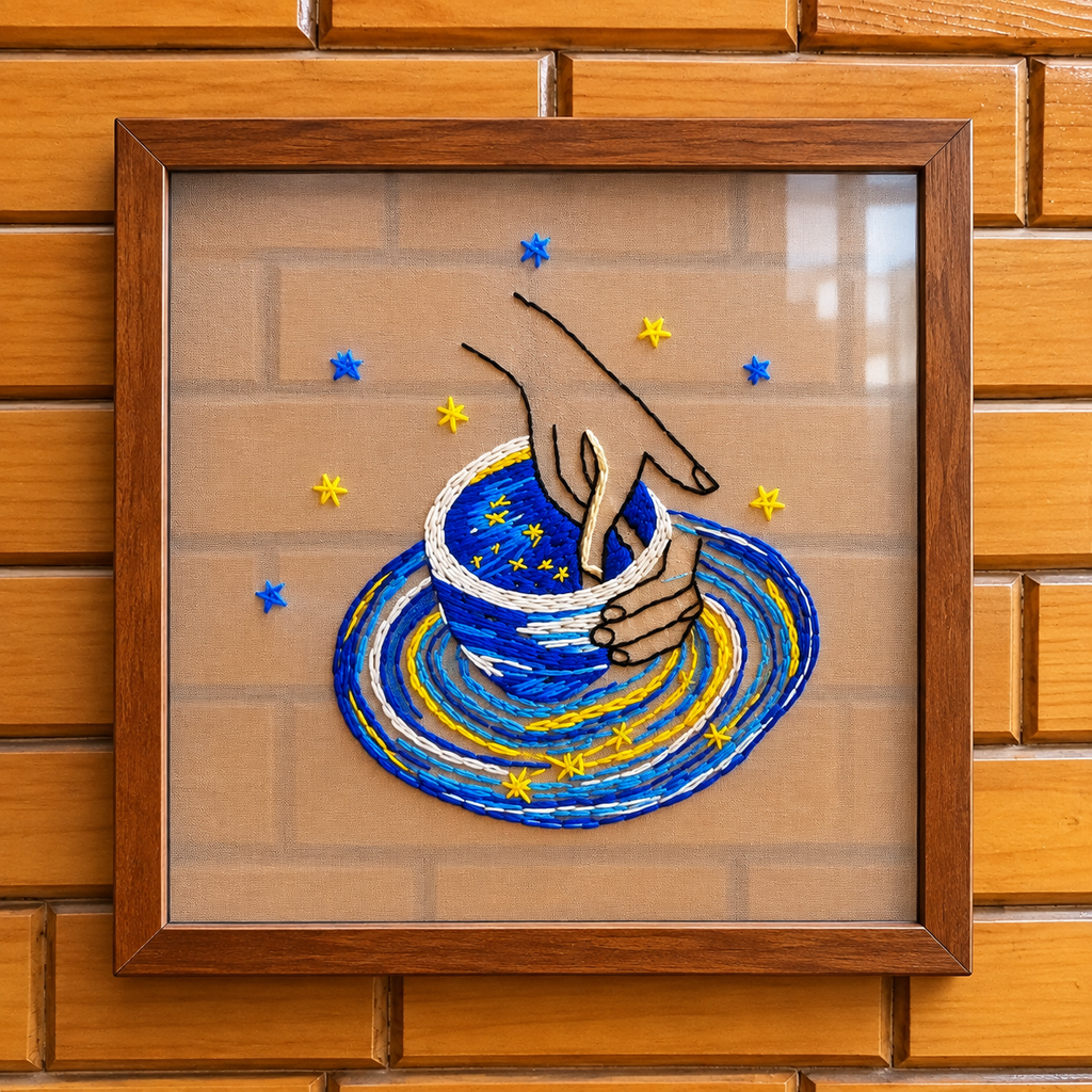 Van Gogh inspired embroidered frame