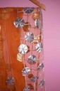 Rust Orange Net Mirror Work Dupatta | Niddleart IMG # 1