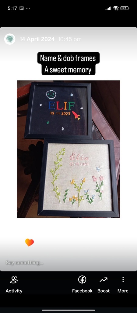Embroidered Name frame