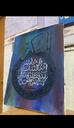 Surah Al-Ikhlas Medallion Canvas with Asma-ul-Husna – Deep Teal & Blue Wall Art-Surah Ikhlas Painting, Asma ul Husna Art, Teal Blue Canvas, Circular Islamic Calligraphy, 99 Names of Allah, Geometric Islamic Art