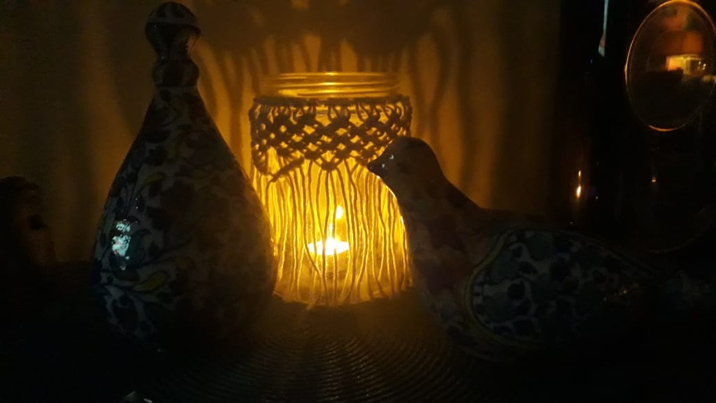 macrame mason jar