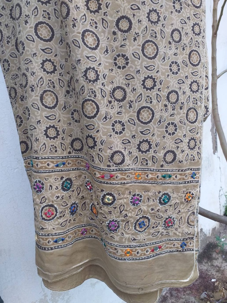 Ajrak shawls with mirror work IMG # 2