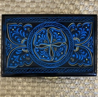 Hand painted Jewelry Box (blue) IMG # 1