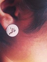 hand made calligraphy ear studs IMG # 1