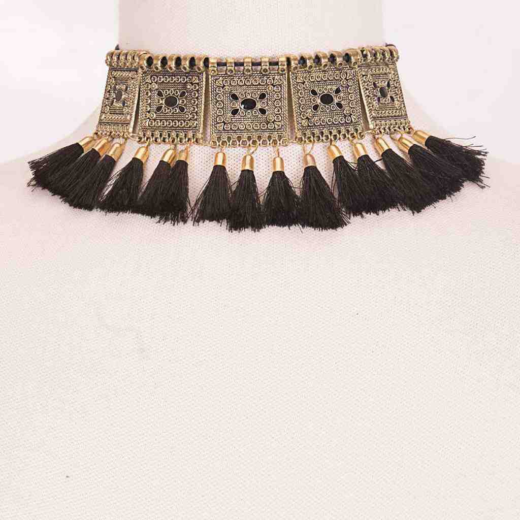Metallic Antique Choker in Silver and Gold Tone IMG # 2