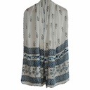 Block Printed Scarf with Hand Embroidery IMG # 1