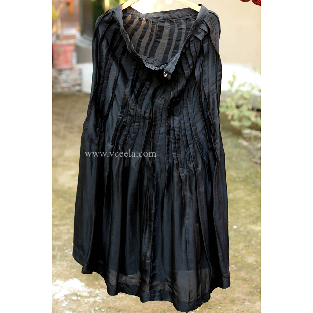Embroidered Black Sharara With Satara Work
