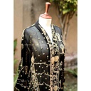 Black Deep Embroidery Work Coat  IMG # 1