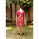 Embroidered red shirt with moti work - Duplicate IMG # 1