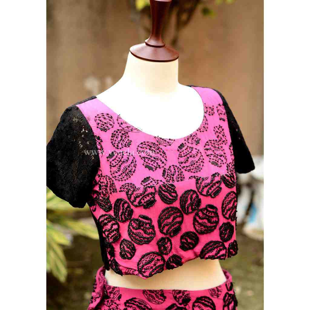 Embroidered red shirt with moti work - Duplicate IMG # 1
