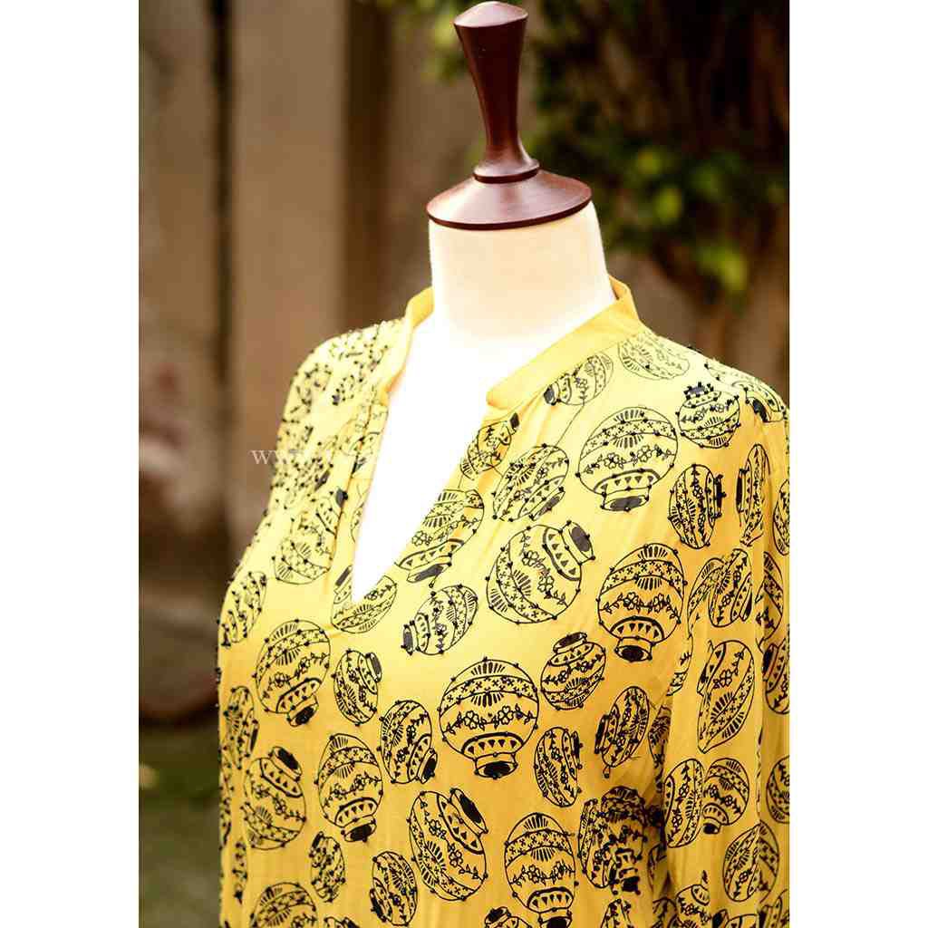 Embroidered red shirt with moti work - Duplicate IMG # 1