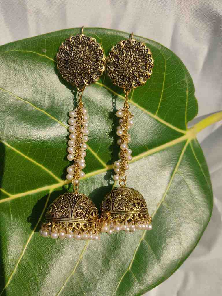 Antique oxidized Jhumkay Earrings  - Duplicate IMG # 1