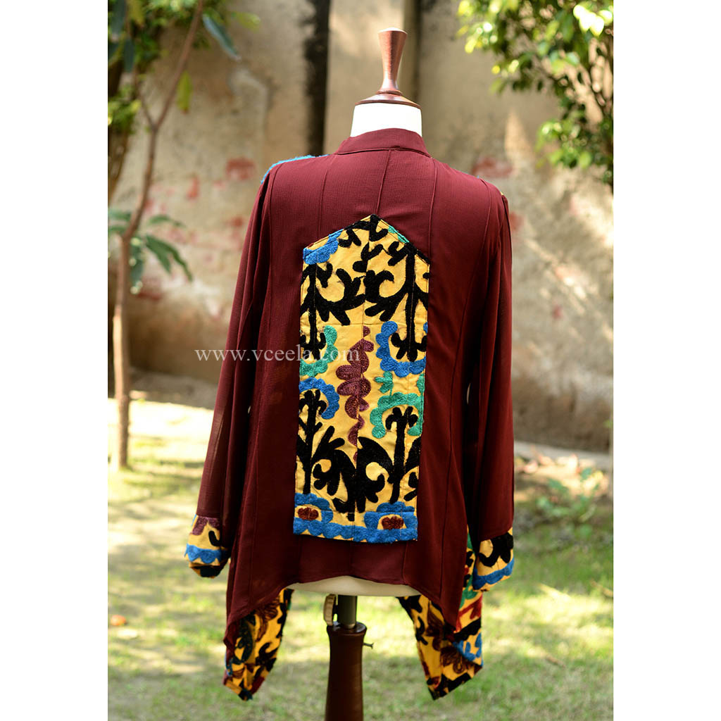 Silk Embroidered Shirt With Crepe Dupatta (copy)
