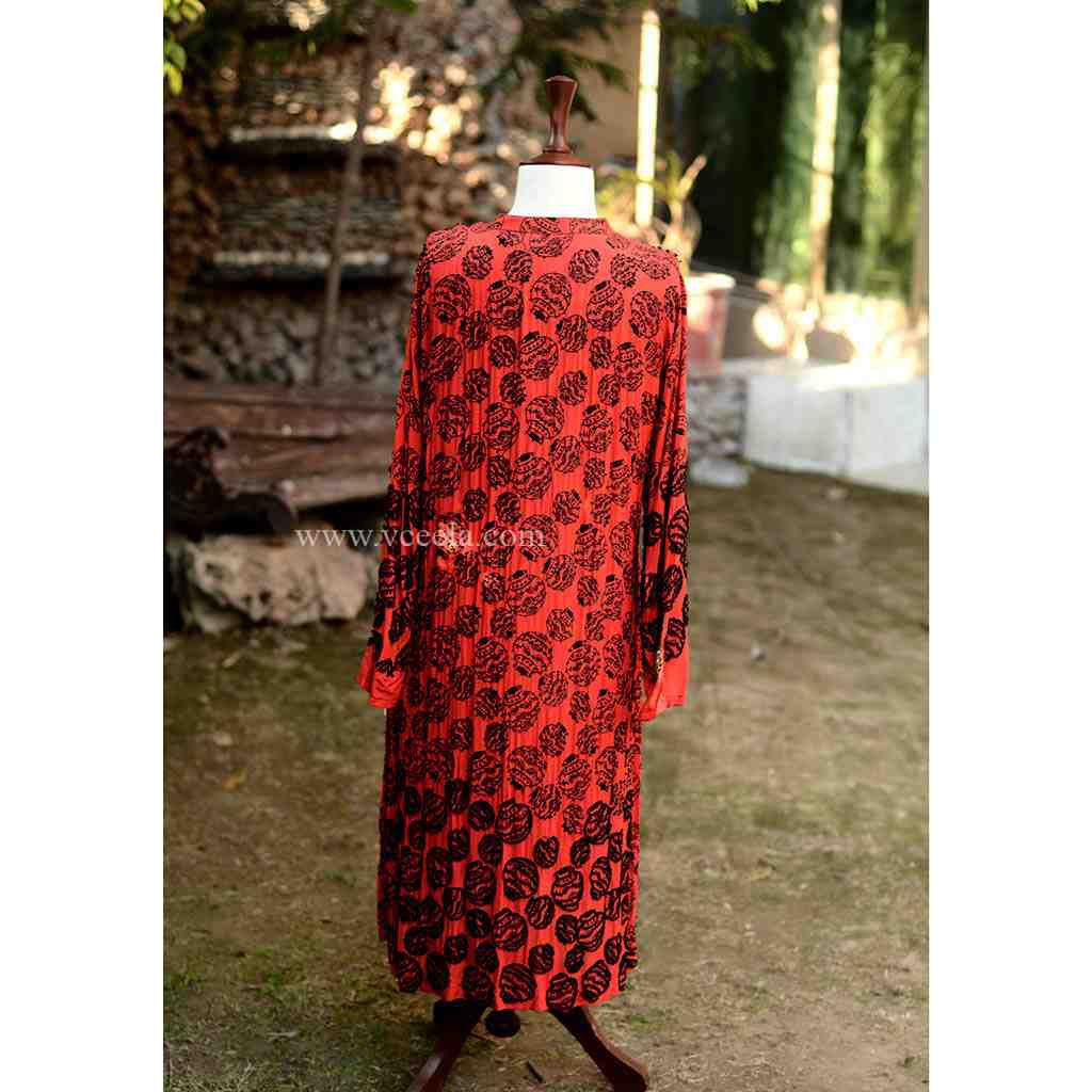 Embroidered red shirt with moti work IMG # 2