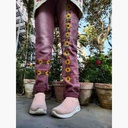 Denim Jeans with Beautiful Hand Embroidery   IMG # 1