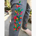 Denim Jeans with Beautiful Hand Embroidery   - Duplicate IMG # 2